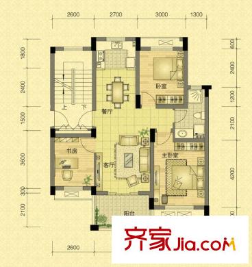 永安圓鄉(xiāng)名筑Z3戶型 3室2廳1衛(wèi)1廚