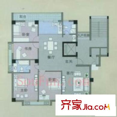 東方俊園戶型圖4室 戶型圖 4室2廳2衛(wèi)1廚
