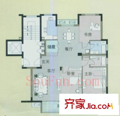 東方俊園戶型圖3室 戶型圖 3室2廳2衛(wèi)1廚