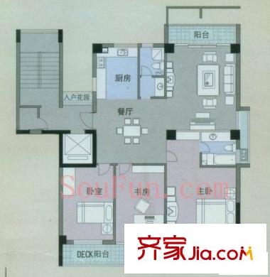 東方俊園戶型圖3室 戶型圖 3室2廳2衛(wèi)1廚