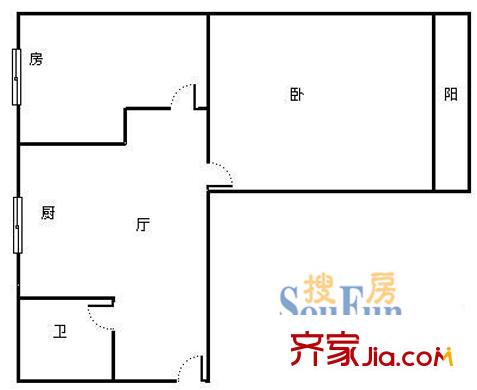 三里亭苑一區(qū) 2室 戶型圖