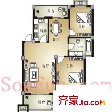 小城之春戶型圖2室 戶型圖 2室2廳1衛(wèi)1廚
