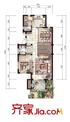 良渚文化村陽光天際戶型圖A（一層） 4室3廳4衛(wèi)1廚