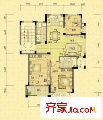 永安圓鄉(xiāng)名筑D戶型 3室2廳2衛(wèi)1廚