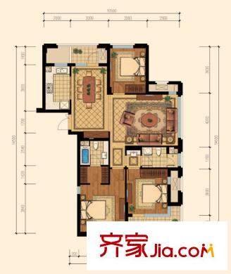 美好桂花金座G戶(hù)型 3室2廳2衛(wèi)1廚