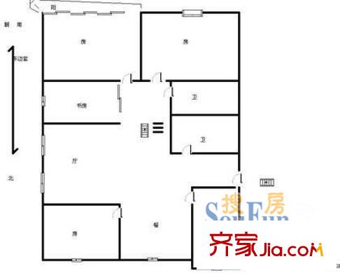 中融城市花園戶型圖4室 戶型圖 4室2廳2衛(wèi)1廚