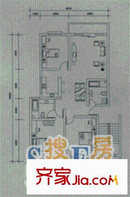湖畔蓮花港家園戶型圖3室2廳2衛(wèi)1廚