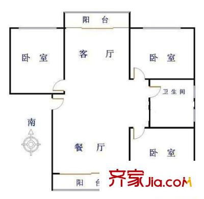 南都德迦東區(qū)戶型圖3室 戶型圖 3室2廳1衛(wèi)