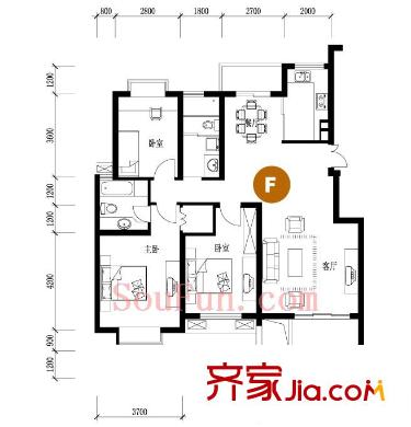 中尚橄欖樹花園戶型圖3室 戶型圖 3室2廳2衛(wèi)1廚