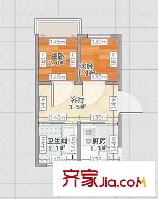 三里亭苑一區(qū) 2室 戶型圖
