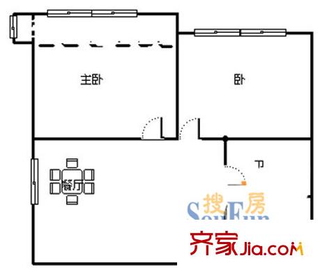 三里亭苑一區(qū) 2室 戶型圖
