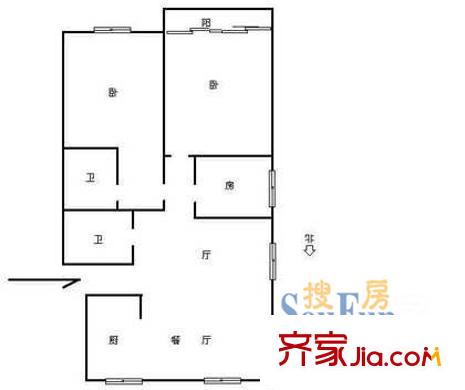 中融城市花園戶型圖3室 戶型圖 3室2廳2衛(wèi)1廚