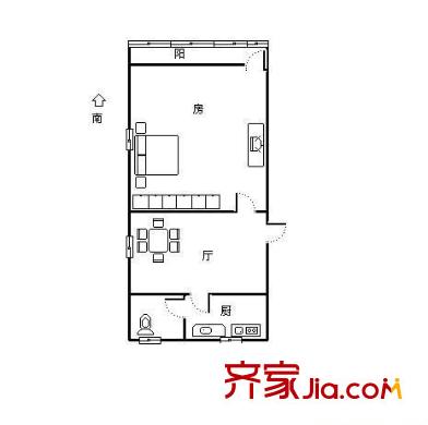 建工新村戶型圖1室 戶型圖 1室1廳1衛(wèi)1廚