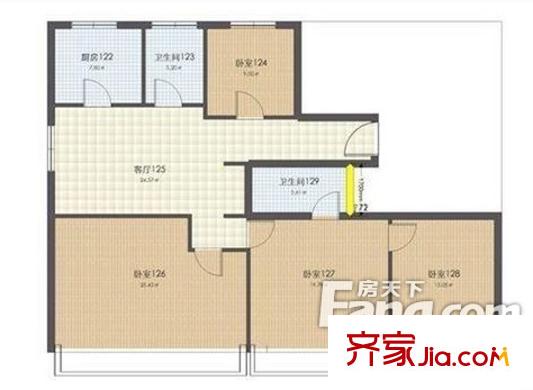 建工新村戶型圖4室 戶型圖 4室2廳2衛(wèi)1廚
