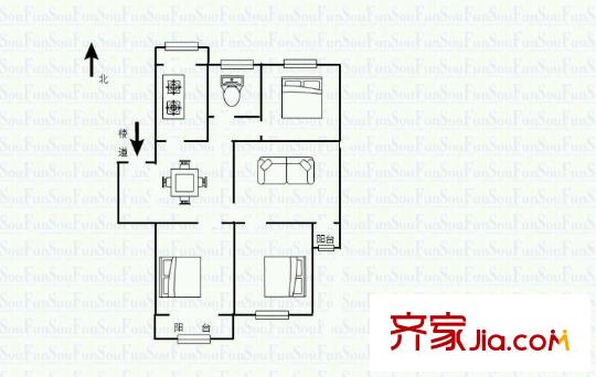 湖畔蓮花港家園 3室 戶型圖