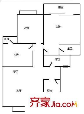閑林山水紫薇苑戶型圖3室 戶型圖 3室2廳2衛(wèi)1廚