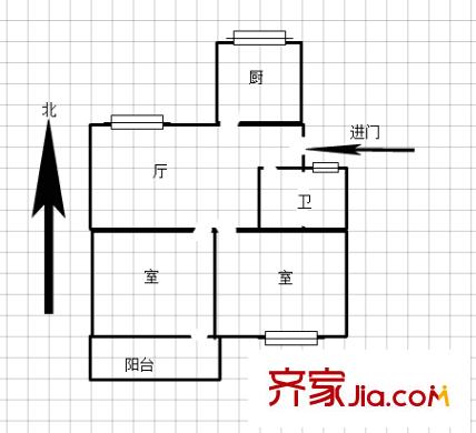 天苑花園 2室 戶型圖