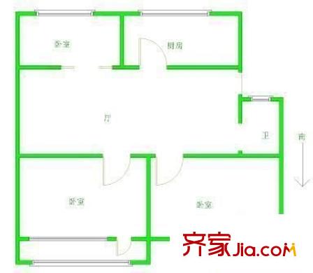嘉綠北苑戶型圖3室 戶型圖 3室1廳1衛(wèi)1廚