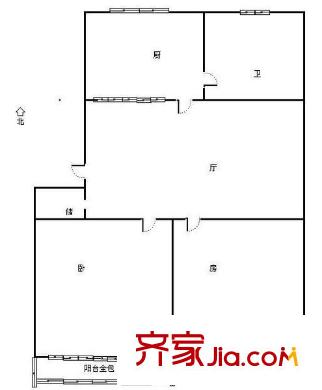 建工新村戶型圖2室 戶型圖 2室1廳1衛(wèi)1廚