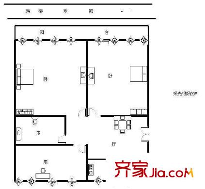 采荷綠萍戶型圖3室 戶型圖 3室1廳1衛(wèi)1廚