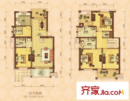 經(jīng)緯美耀灣優(yōu)雅疊墅F1戶(hù)型 5室2廳3衛(wèi)1廚