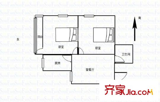 天苑花園 2室 戶型圖