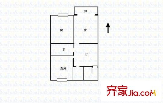 濮家東村 3室 戶型圖