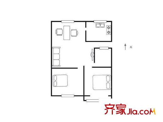 濮家東村 2室 戶型圖