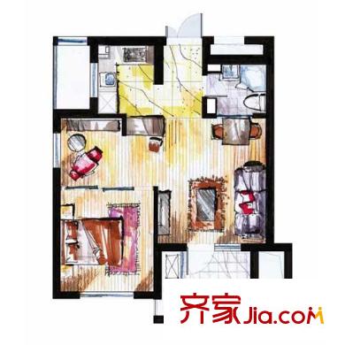 橡樹(shù)園戶型圖1室 戶型圖 2室2廳1衛(wèi)1廚