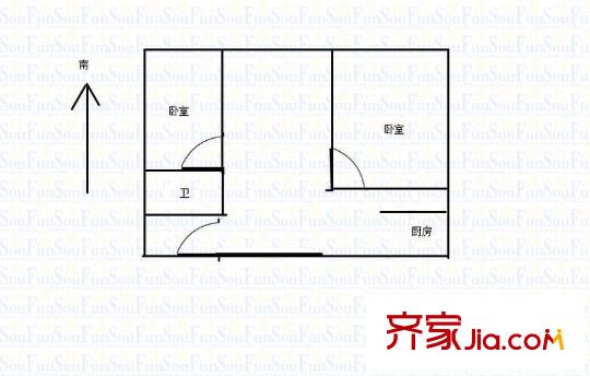 閘弄口新村 2室 戶型圖