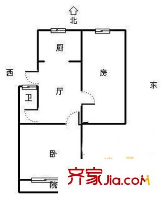 閘弄口新村 2室 戶型圖