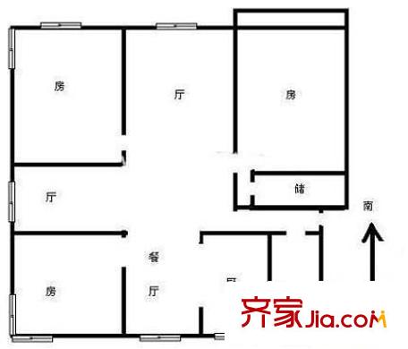 城北商貿(mào)園戶型圖3室 戶型圖 3室2廳2衛(wèi)1廚