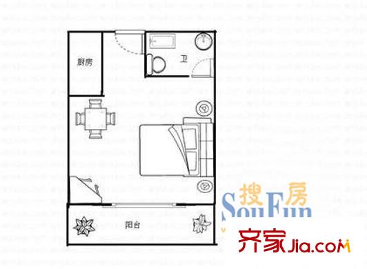 四季風(fēng)景戶型圖1室 戶型圖 1室1廳1衛(wèi)1廚