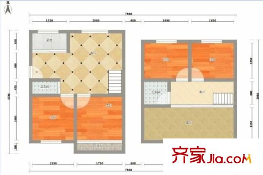 景芳六區(qū) 3室 戶型圖