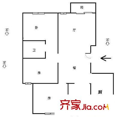 九月庭院戶型圖3室 戶型圖 3室2廳2衛(wèi)1廚