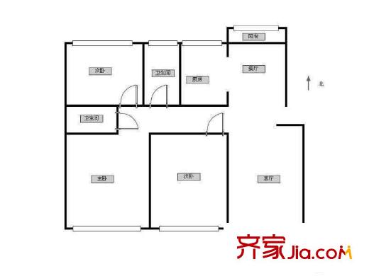 桂花城（西湖） 3室 戶型圖