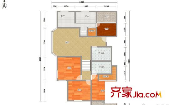 桂花城（西湖） 4室 戶型圖