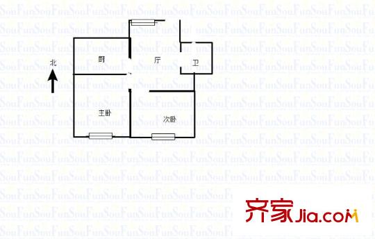 閘弄口新村 2室 戶型圖