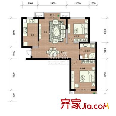 四季風(fēng)景戶型圖2室 戶型圖 2室2廳1衛(wèi)1廚
