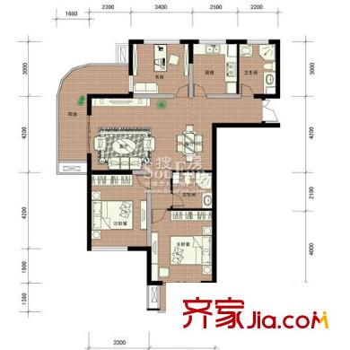 四季風(fēng)景戶型圖3室 戶型圖 3室2廳2衛(wèi)1廚