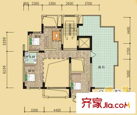 綠野春天別墅戶型圖綠野春天家園 戶型圖 6室2廳3衛(wèi)1廚