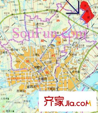 天都城愛麗山莊交通圖區(qū)位圖