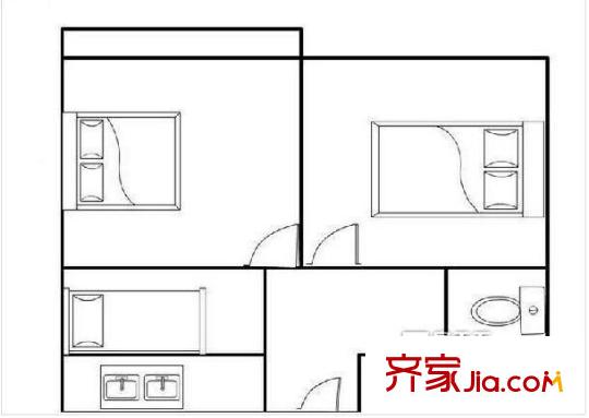 南肖埠小區(qū) 2室 戶型圖
