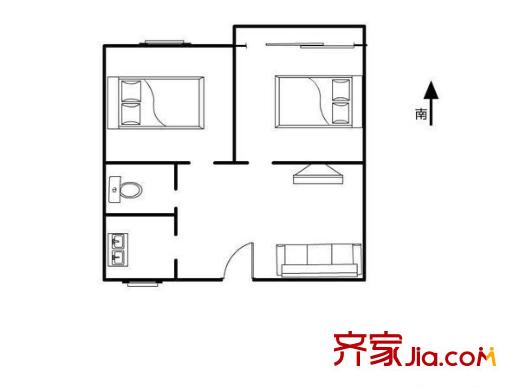 景芳六區(qū) 2室 戶型圖