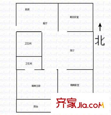 景芳六區(qū) 3室 戶型圖