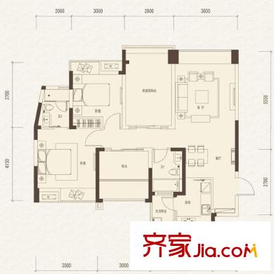 錢塘山水戶型圖2室 戶型圖 2室2廳1衛(wèi)1廚