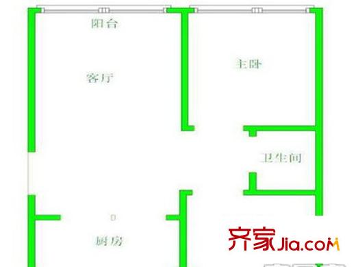嘉綠景苑南園戶型圖2室 戶型圖 2室1廳1衛(wèi)1廚