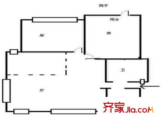 嘉綠景苑南園戶型圖2室 戶型圖 2室1廳1衛(wèi)1廚