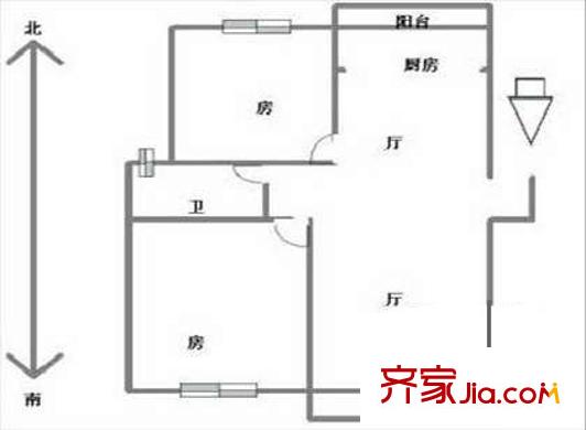 嘉綠景苑南園戶型圖2室 戶型圖 2室2廳1衛(wèi)1廚