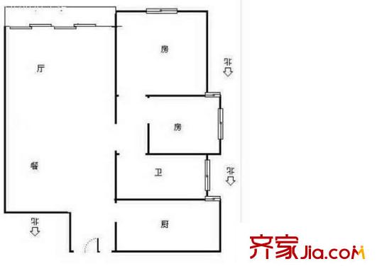 逸景花苑戶型圖2室 戶型圖 2室2廳1衛(wèi)1廚